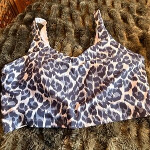 Aerie Offline Leopard Print Cropped Tank Top/Bra XXL